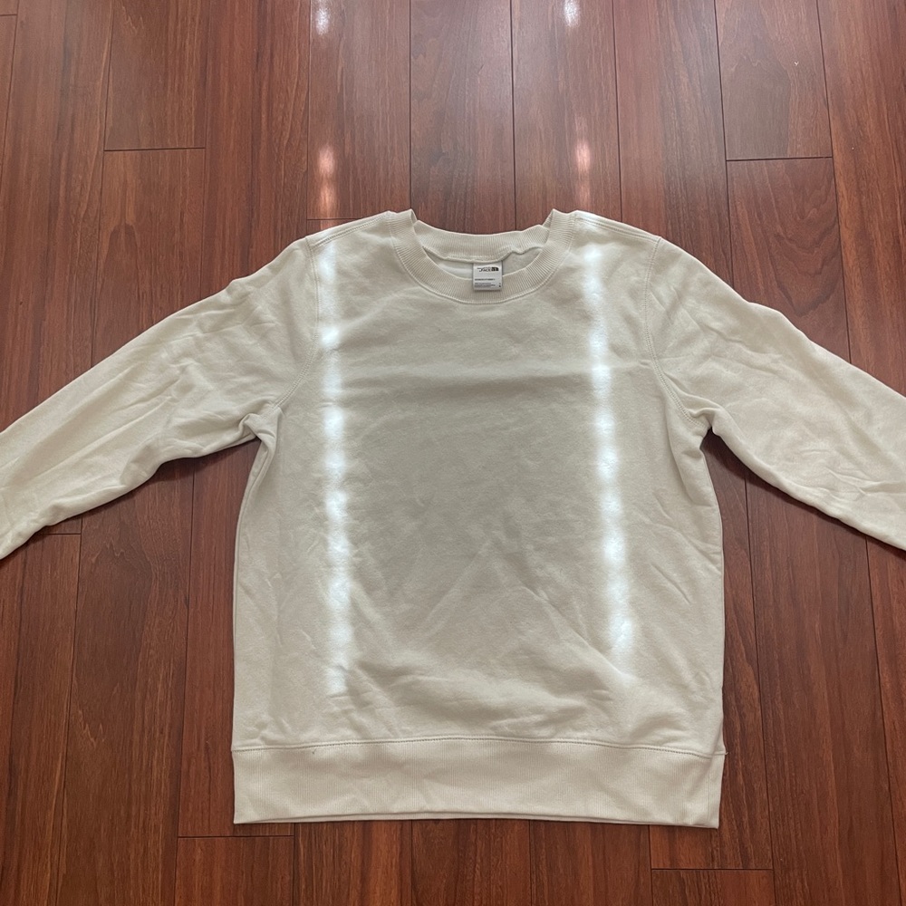 Women’s large white/cream fleece North face sweatshirt